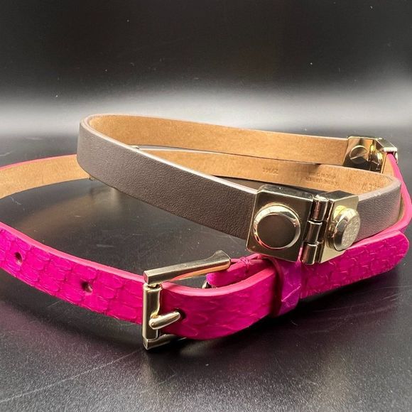 J. Crew Pieced and Hinged Skinny Belt or Bracelet Genuine Leather